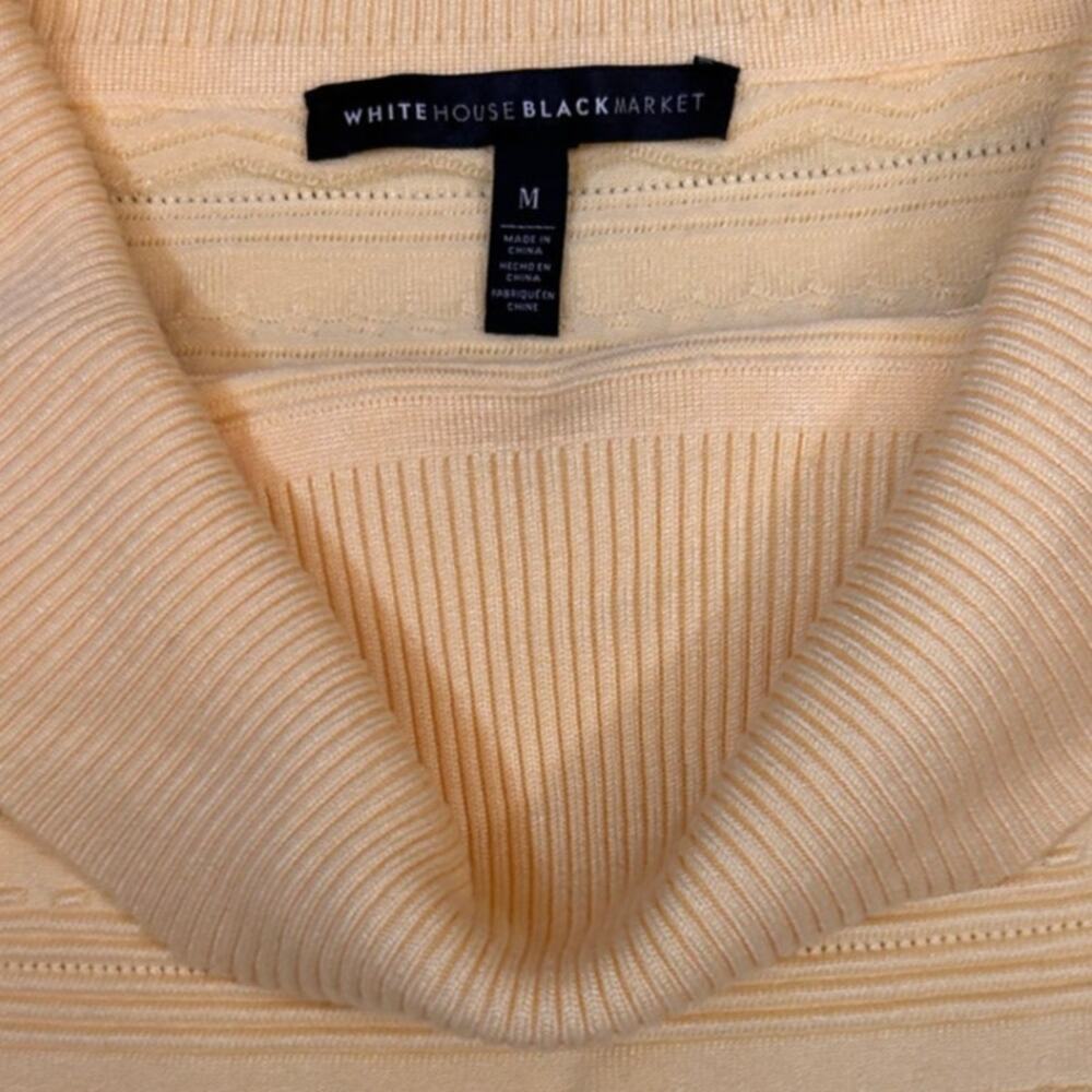 White House Black Market Butter Yellow Sweater Tank Cowl Neck - Picture 9 of 9